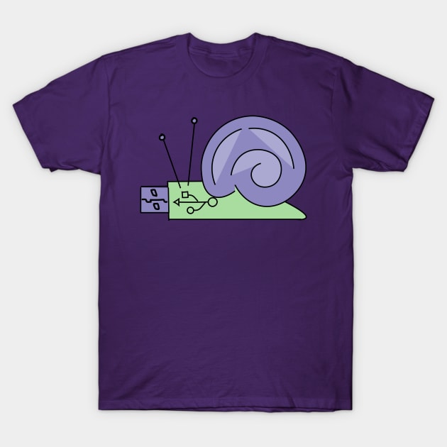 USB Snail T-Shirt by MarzipanMushroom